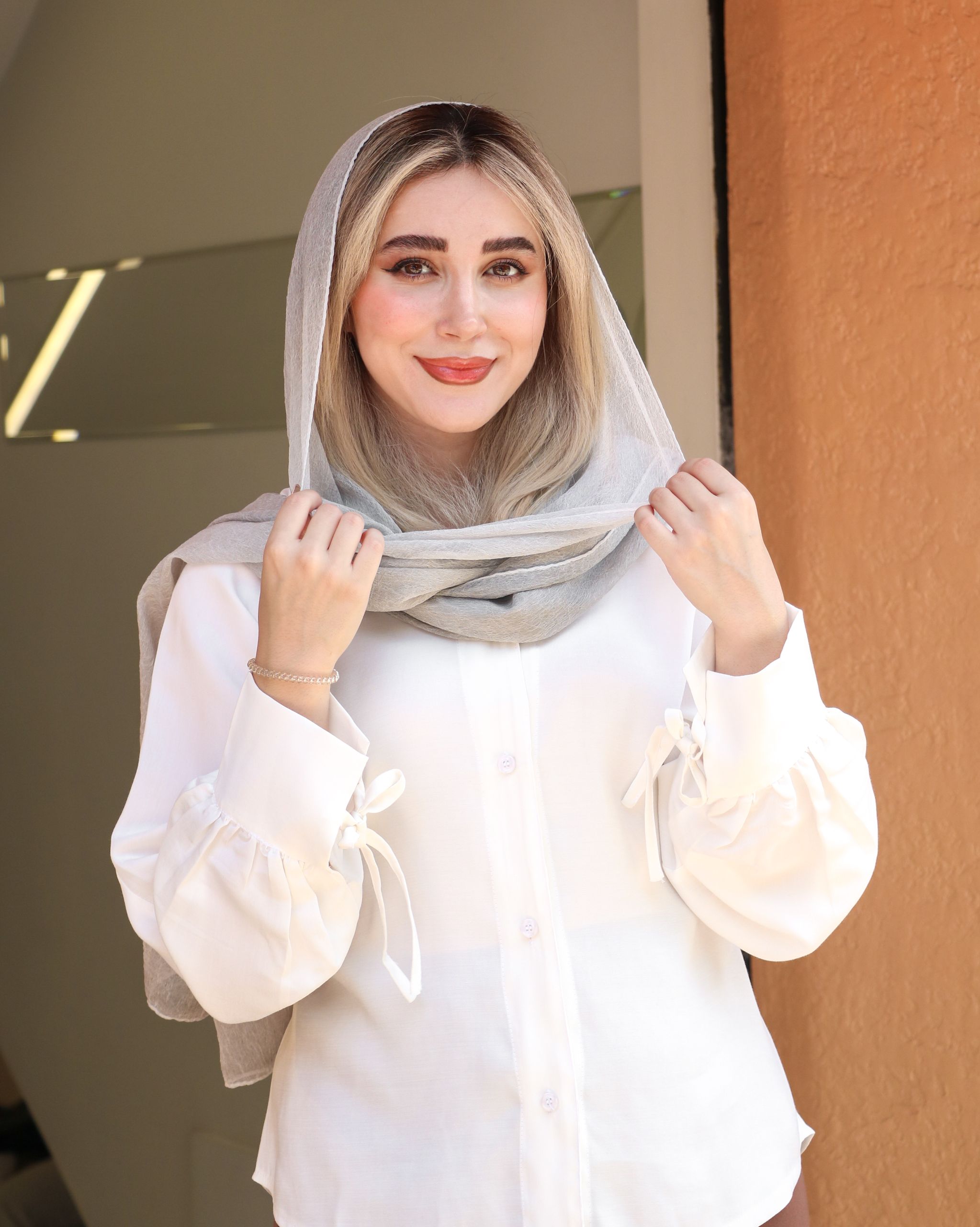 شال حریر ساده
